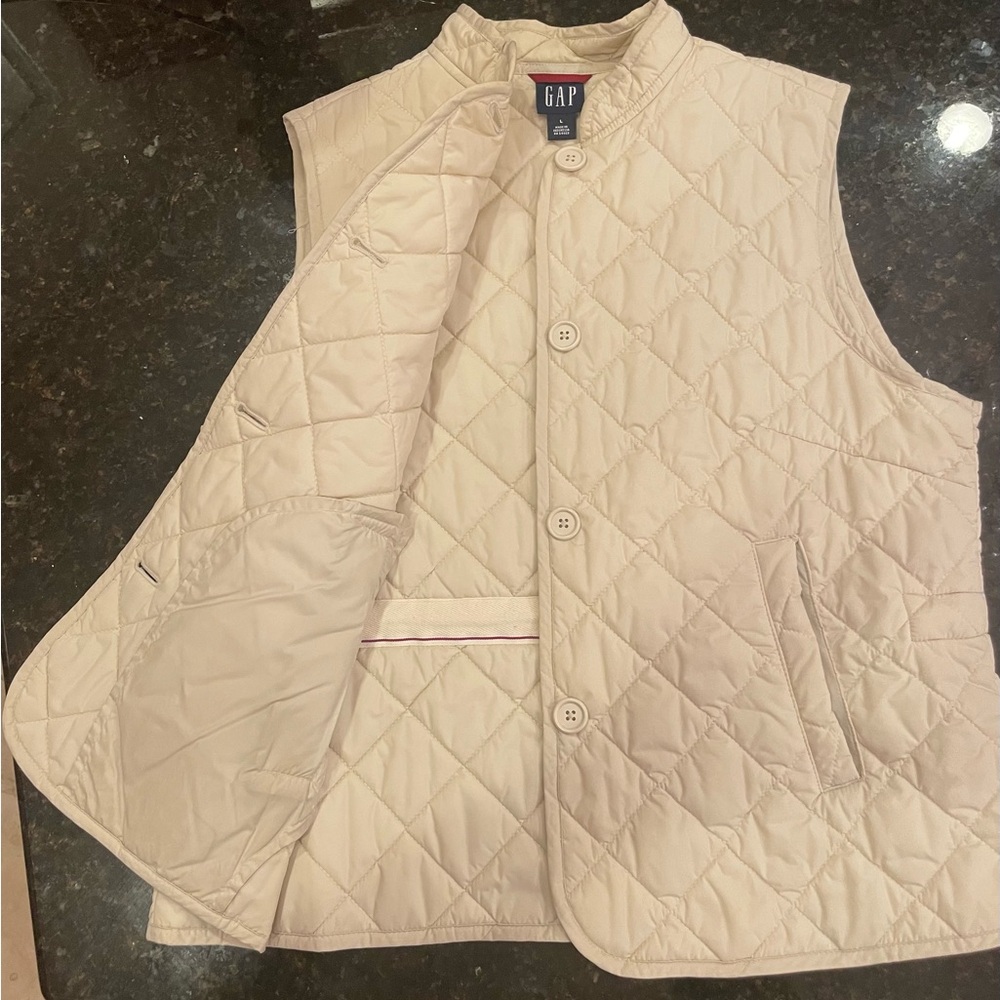 GAP Beige Quilted Vest